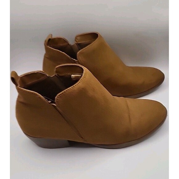 American Eagle Shannon Suede Boots Women’s Sz 6.5 Walnut Color Block Heel Winter - Picture 4 of 9